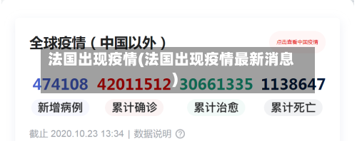 法国出现疫情(法国出现疫情最新消息)