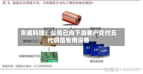 东威科技：公司已向下游客户交付五代铜箔专用设备