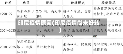 印尼疫情原因(印尼疫情尚未好转)